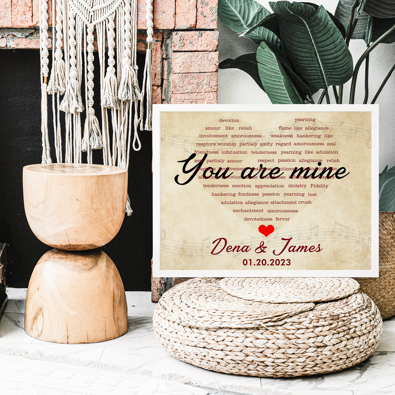 Shop for Love Quote and Couple Name Heart Decor